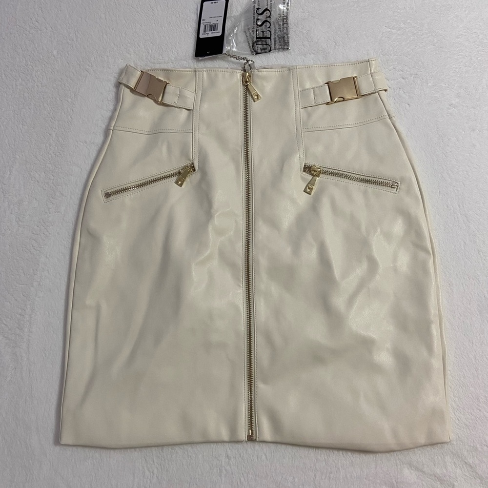 White Leather Guess Skirt